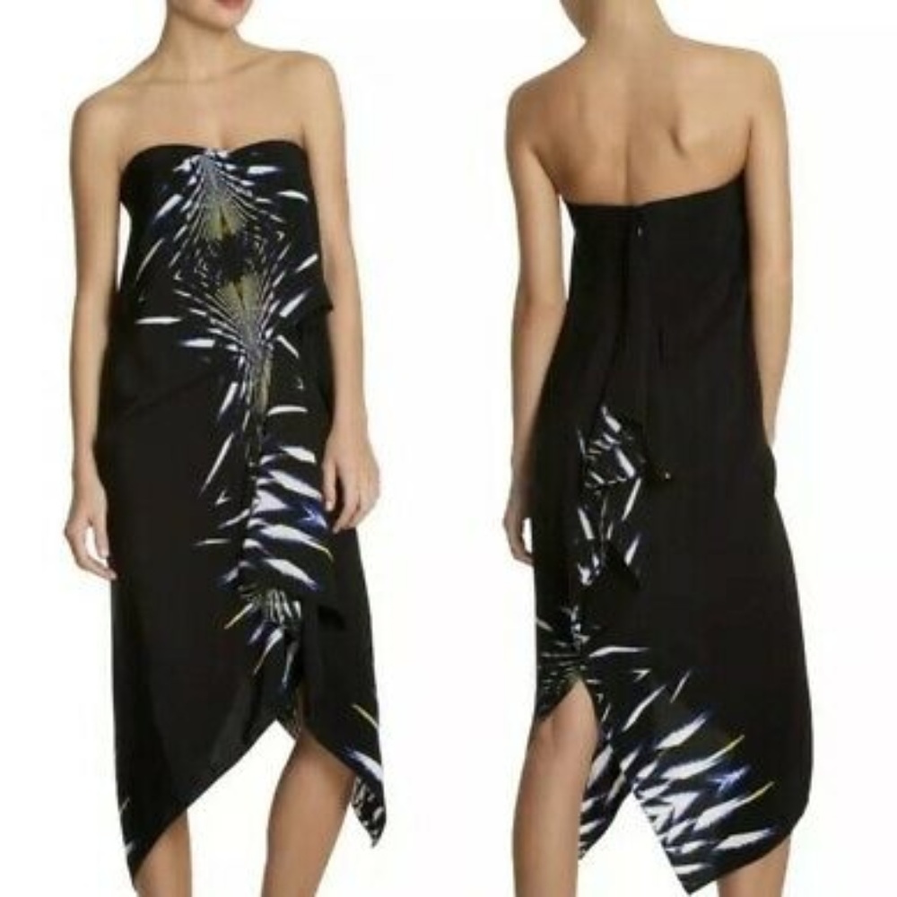 BCBG MAXAZRIA Runaway Black Silk Strapless Dress
